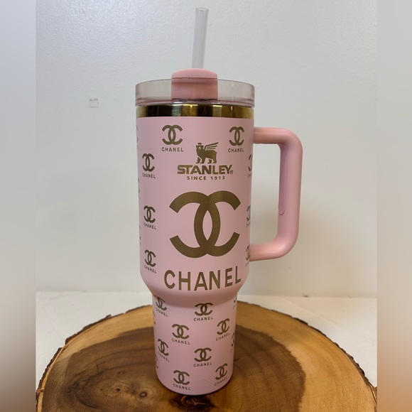 Stanley Other - Designer Stanley Quencher 40oz Pink Tumbler With Logos includes Lid and Straw